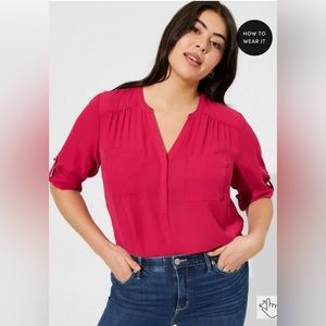 Harper Georgette Pullover 3/4 Sleeve Blouse